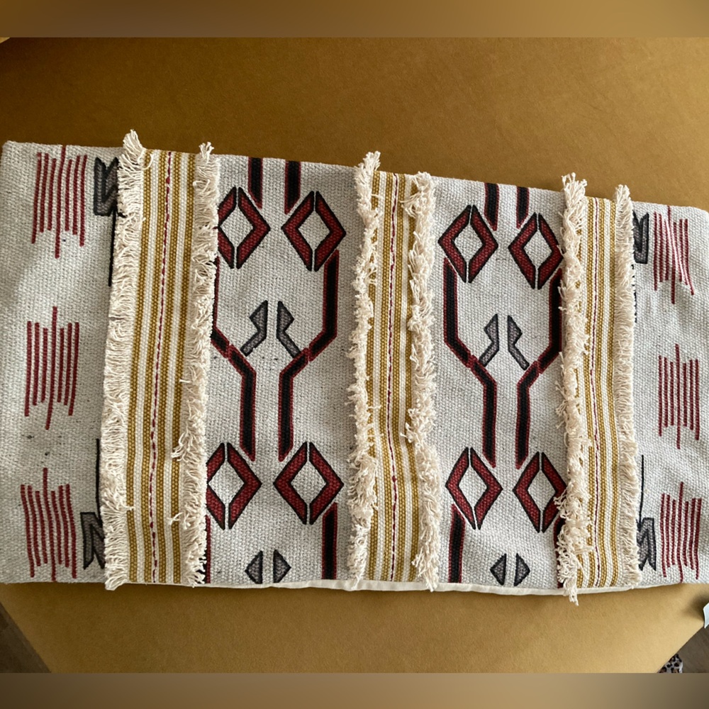 Pillow CASE 14x26", Boho / Cotton / Fringe detail